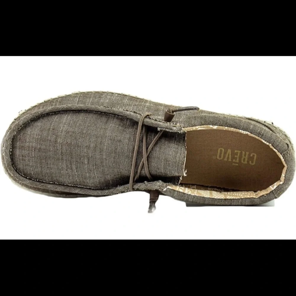 CREVO RONNIE CANVAS BOAT SHOE FLEXIBLE SIZE 10 GRAY